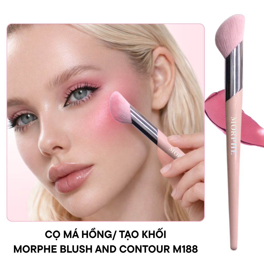 Cọ Tán Nền – Má Hồng Kem – Tạo Khối Morphe Blush and Contour Brush M188 – Đầu Cọ Vát Xéo Ôm Mặt
